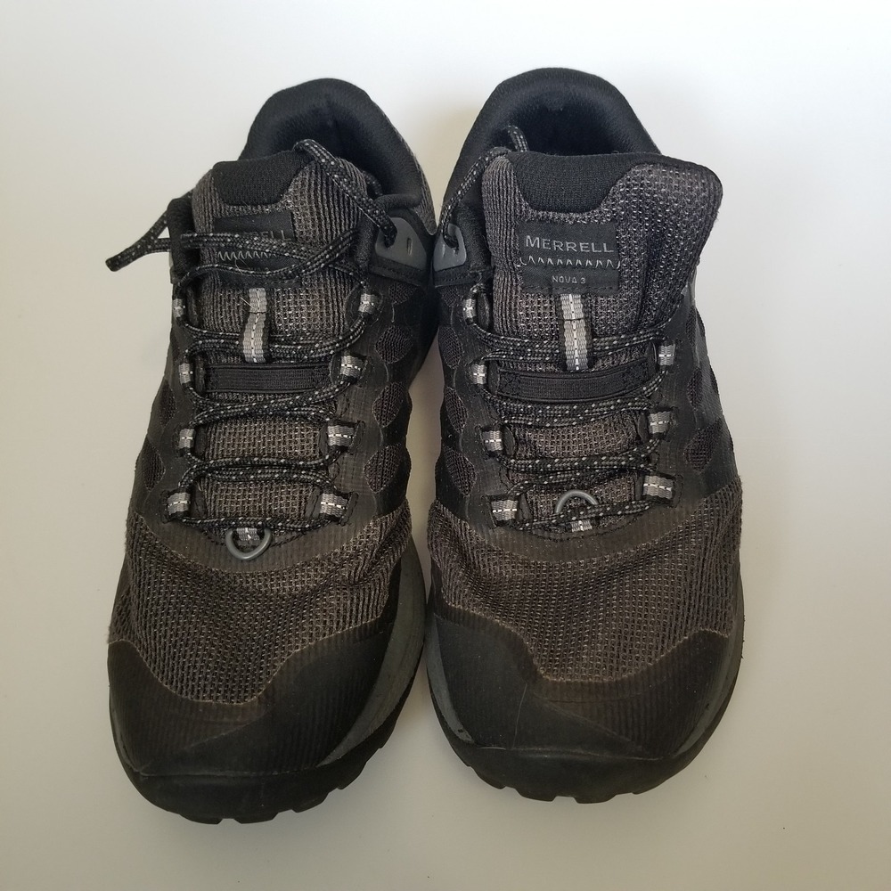 Merrell Nova 3 Shoes Mens Size 10 Black Trail Running Hiking Sneakers‎ Vibram